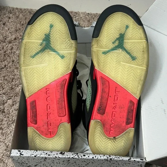 Jordan 5 Retro Top 3 Kids Black Fire Red Grape CZ2989-001 Size 5Y - Picture 10 of 12